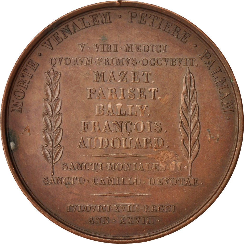 France, Medal, Épidémie de fièvre jaune, History, 1821, Gayrard, EF(40-45)