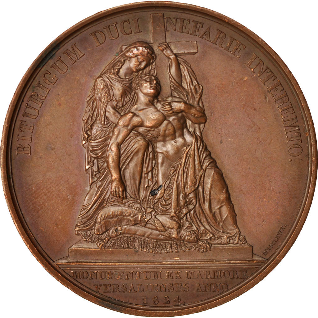 France, Medal, Louis XVIII, History, 1824, AU(50-53), Bronze
