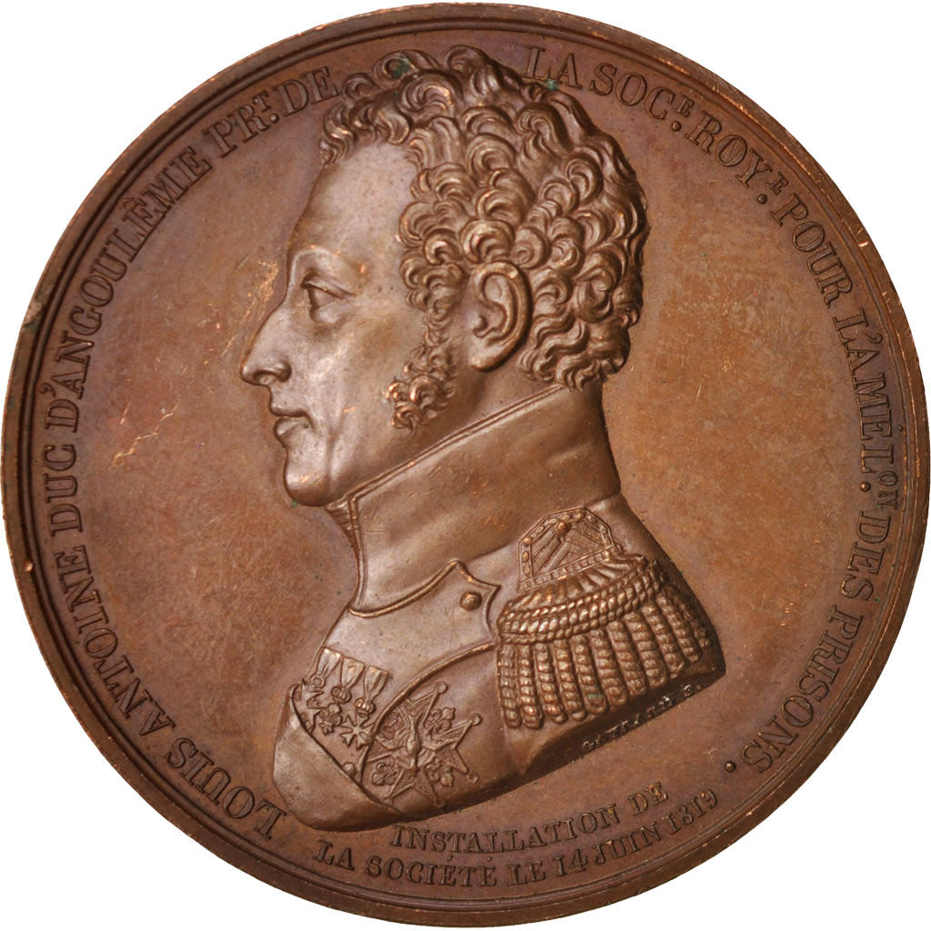 Frankrijk, Medal, Louis XVIII et le Duc d'Angoulême, History, 1819, PR, Bronze