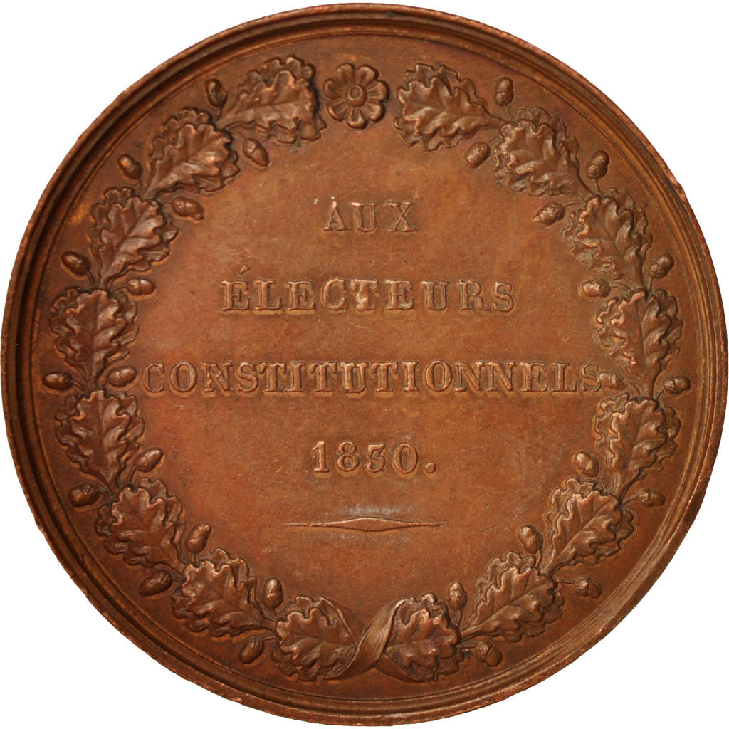 Francia, Medal, Aux électeurs constitutionnel, History, 1830, EBC, Bronce