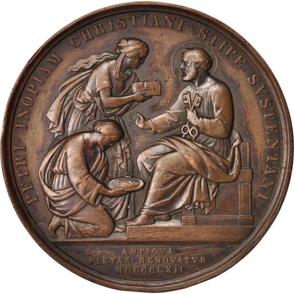 Vaticano, Medal, L'obole de Saint-Pierre, Religions & beliefs, 1862, MBC, Bronce