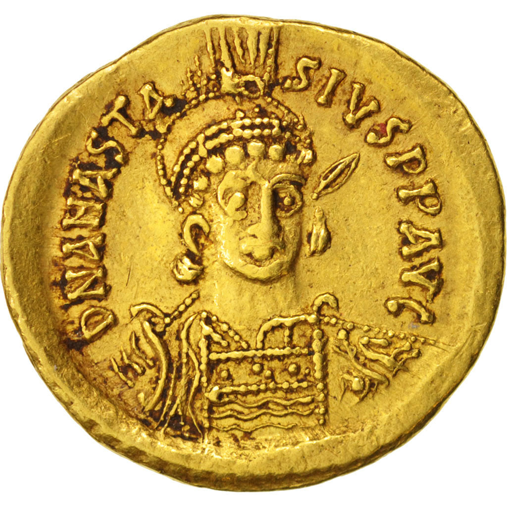 Anastasius I 491-518, Solidus, Constantinople, AU(50-53), Gold, Sear:5