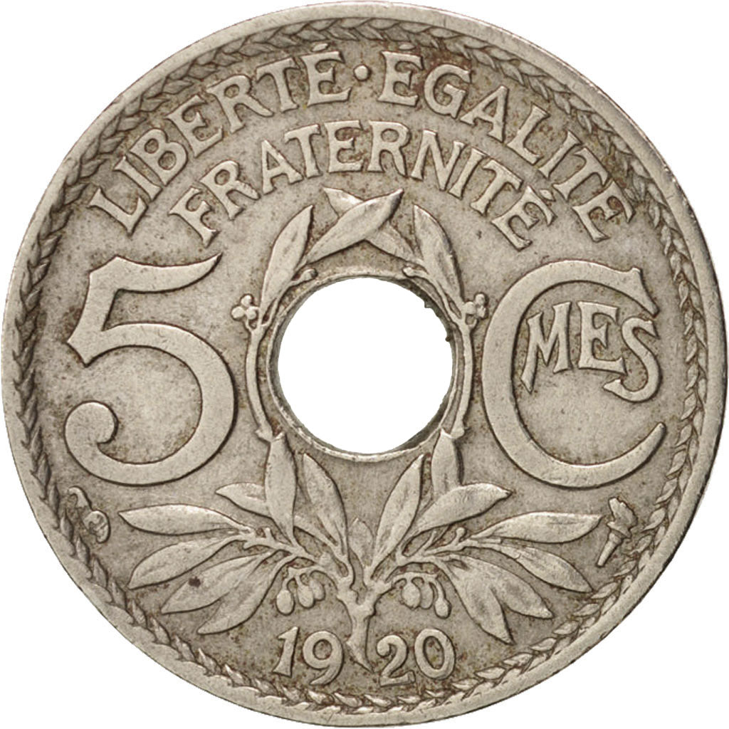France, Lindauer, 5 Centimes, 1920, EF(40-45), Copper-nickel, KM:865