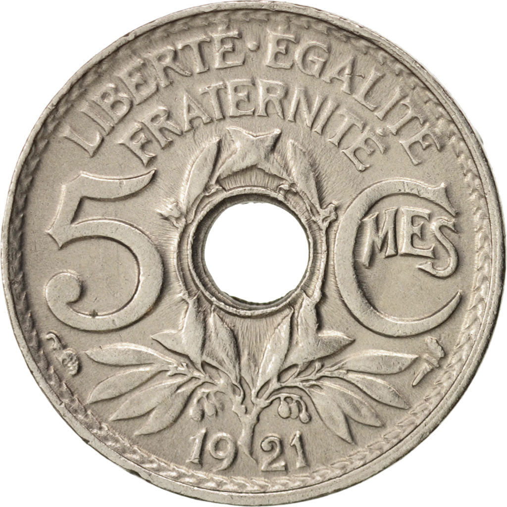 Coin, France, Lindauer, 5 Centimes, 1921, AU(50-53), Copper-nickel, KM:875