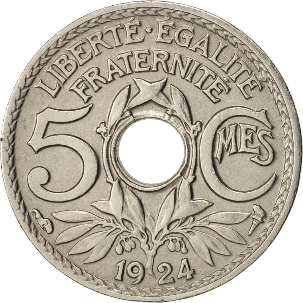 Coin, France, Lindauer, 5 Centimes, 1924, Paris, AU(50-53), Copper-nickel
