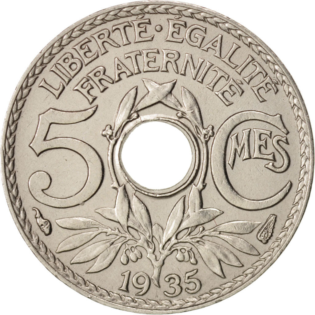 Coin, France, Lindauer, 5 Centimes, 1935, Paris, AU(50-53), Copper-nickel