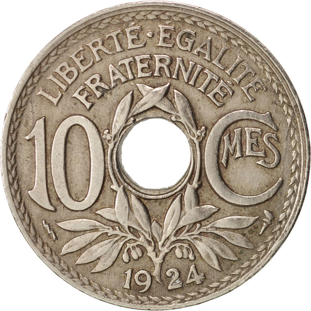 Monnaie, France, Lindauer, 10 Centimes, 1924, Poissy, TTB, Copper-nickel