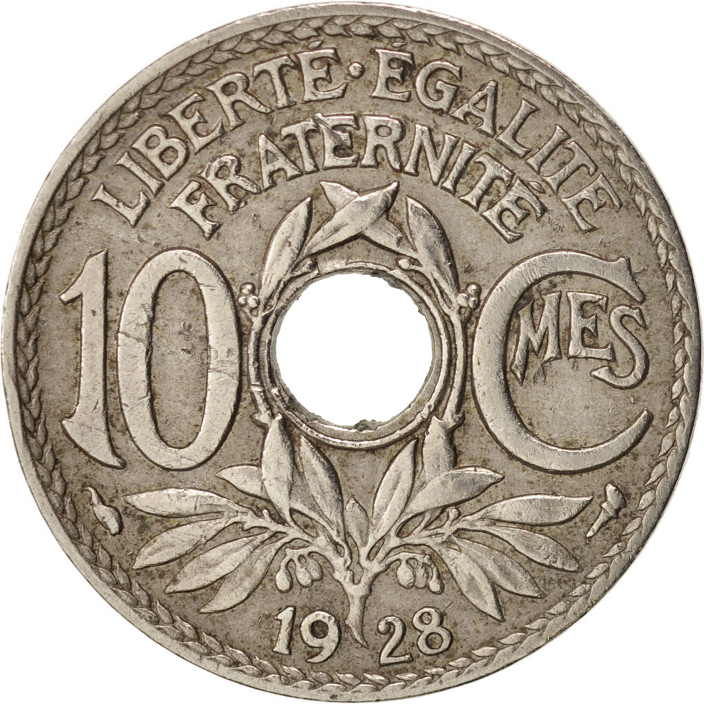 Moneta, Francia, Lindauer, 10 Centimes, 1928, Paris, MB+, Rame-nichel, KM:866a
