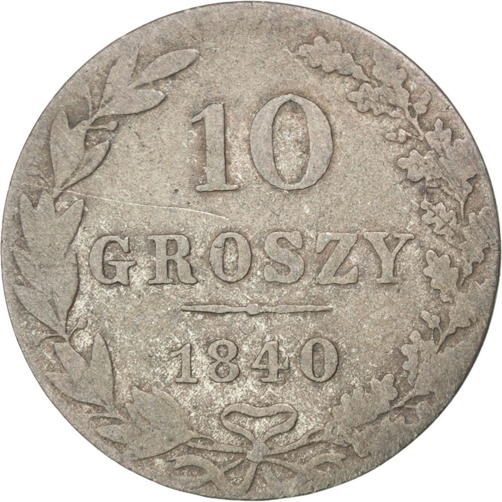 Coin, Poland, Nicholas I, 10 Groszy, 1840, Moneta Wschovensis, VF(30-35)