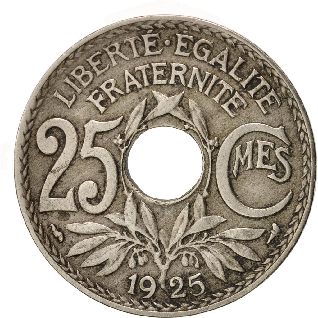 Moneda, Francia, Lindauer, 25 Centimes, 1925, Paris, BC+, Cobre - níquel