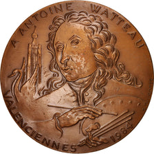 France, Medal, Antoine Watteau, Valenciennes, Arts & Culture, 1984, Thurotte