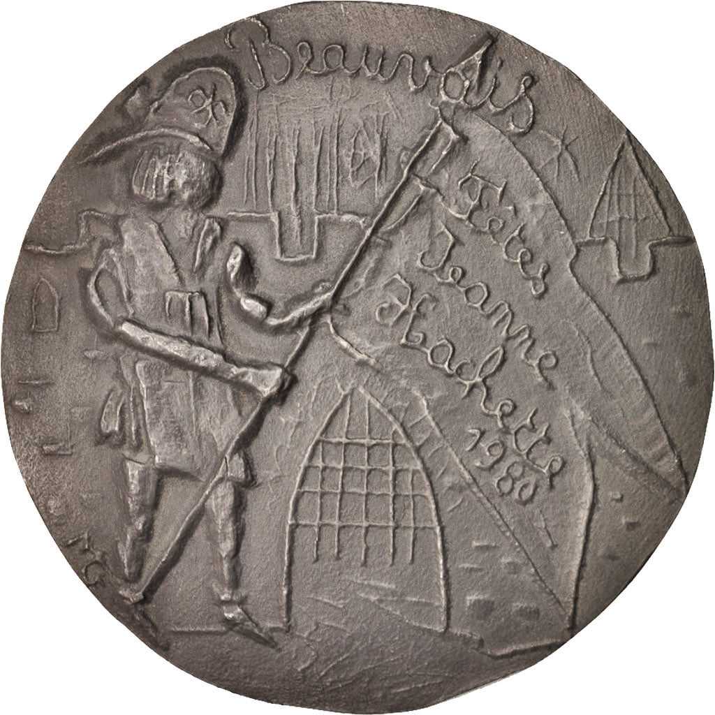 France, Medal, Beauvais, Fêtes Jeanne Hachette, History, 1980, AU(55-58), Tin