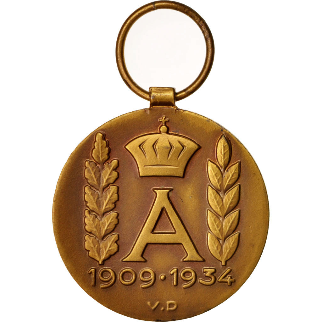 Belgium, Commemorative Medal of the Reign of Albert I, Medal, 1934