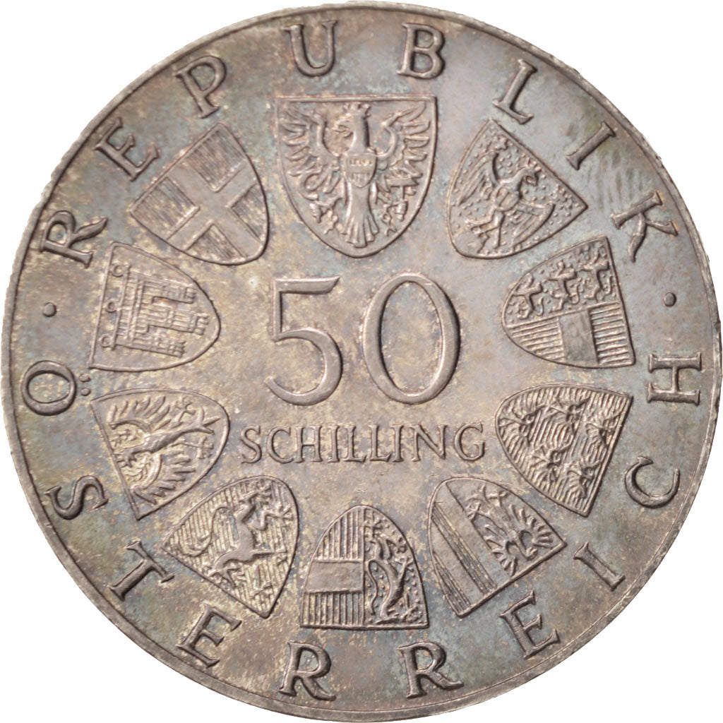 Moneda, Austria, 50 Schilling, 1973, EBC+, Plata, KM:2917