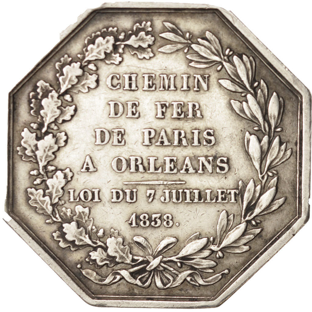 France, Token, Chemin de fer de Paris à Orléans, Railway, 1838, Bovy