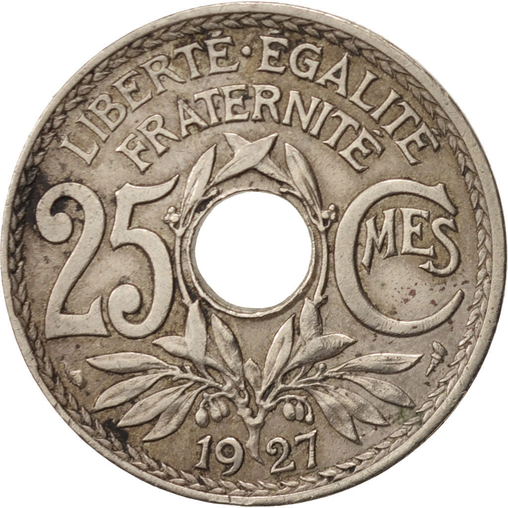 Münze, Frankreich, Lindauer, 25 Centimes, 1927, S+, Copper-nickel, KM:867a