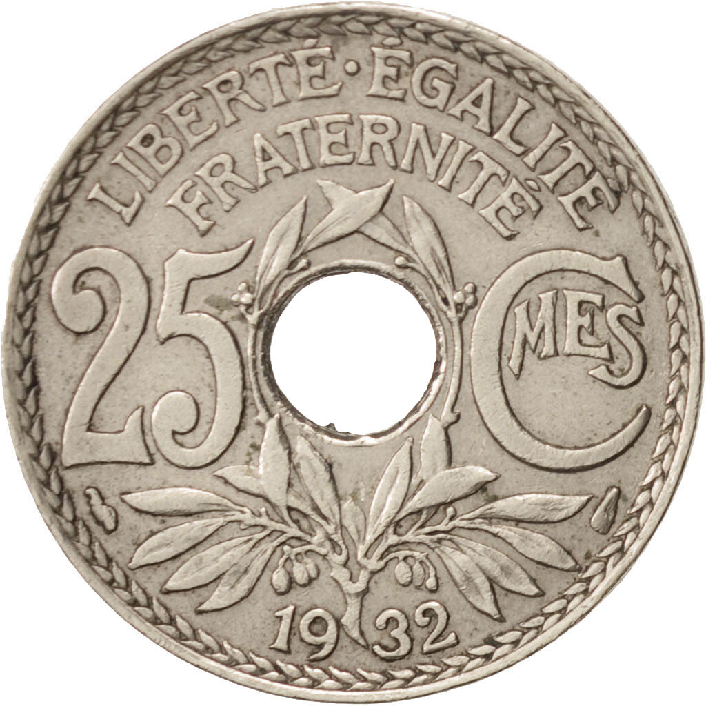Moneda, Francia, Lindauer, 25 Centimes, 1932, MBC, Cobre - níquel, KM:867a