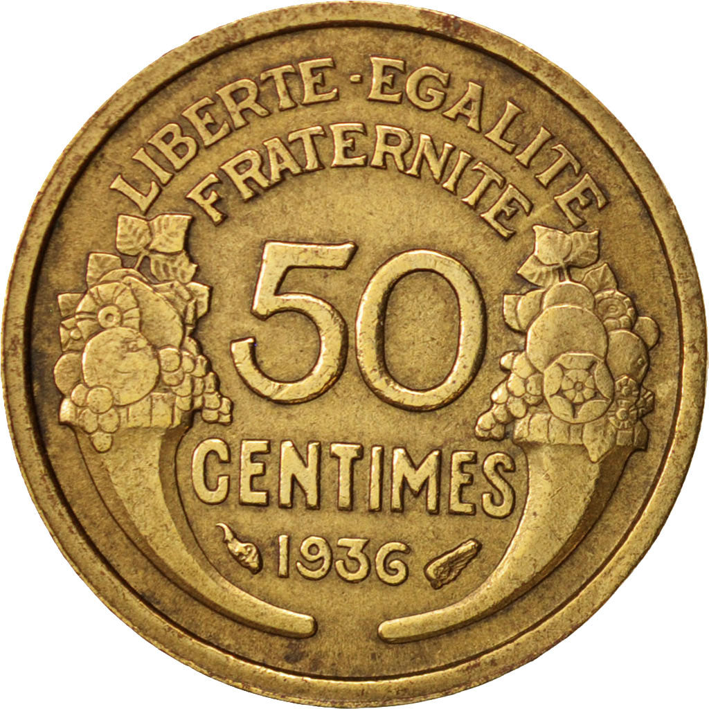Munten, Frankrijk, Morlon, 50 Centimes, 1936, FR, Aluminum-Bronze, KM:894.1