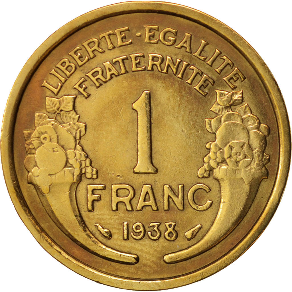 France, Morlon, Franc, 1938, AU(50-53), Aluminum-Bronze, KM:885, Gadoury:470