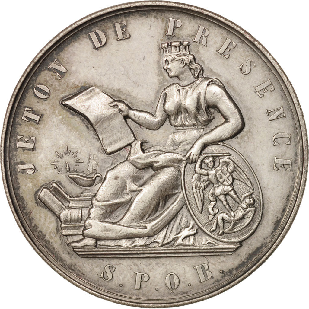 Belgium, Token, Administration communale de Bruxelles, Jeton de présence, 1870