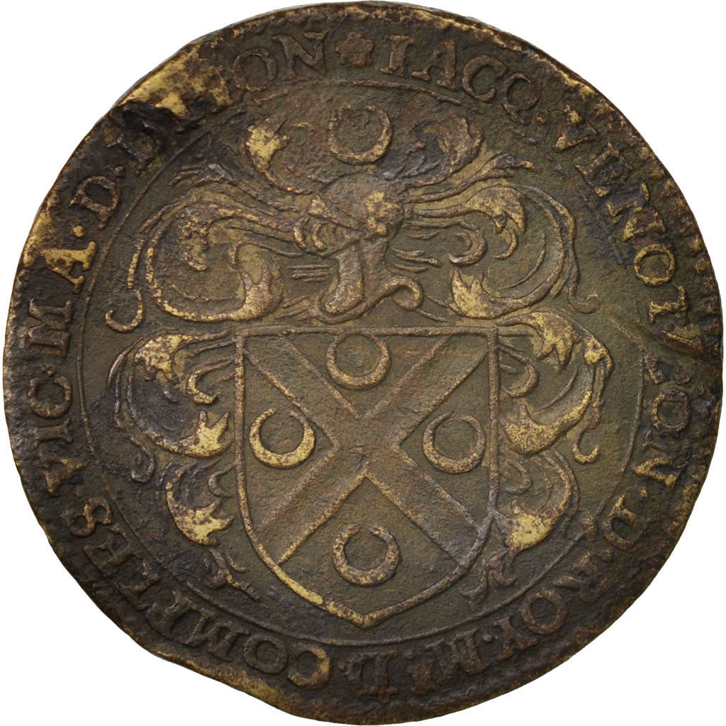 France, Token, Royal, Maire de Dijon, Jacques Venot, 1619, F(12-15), Copper