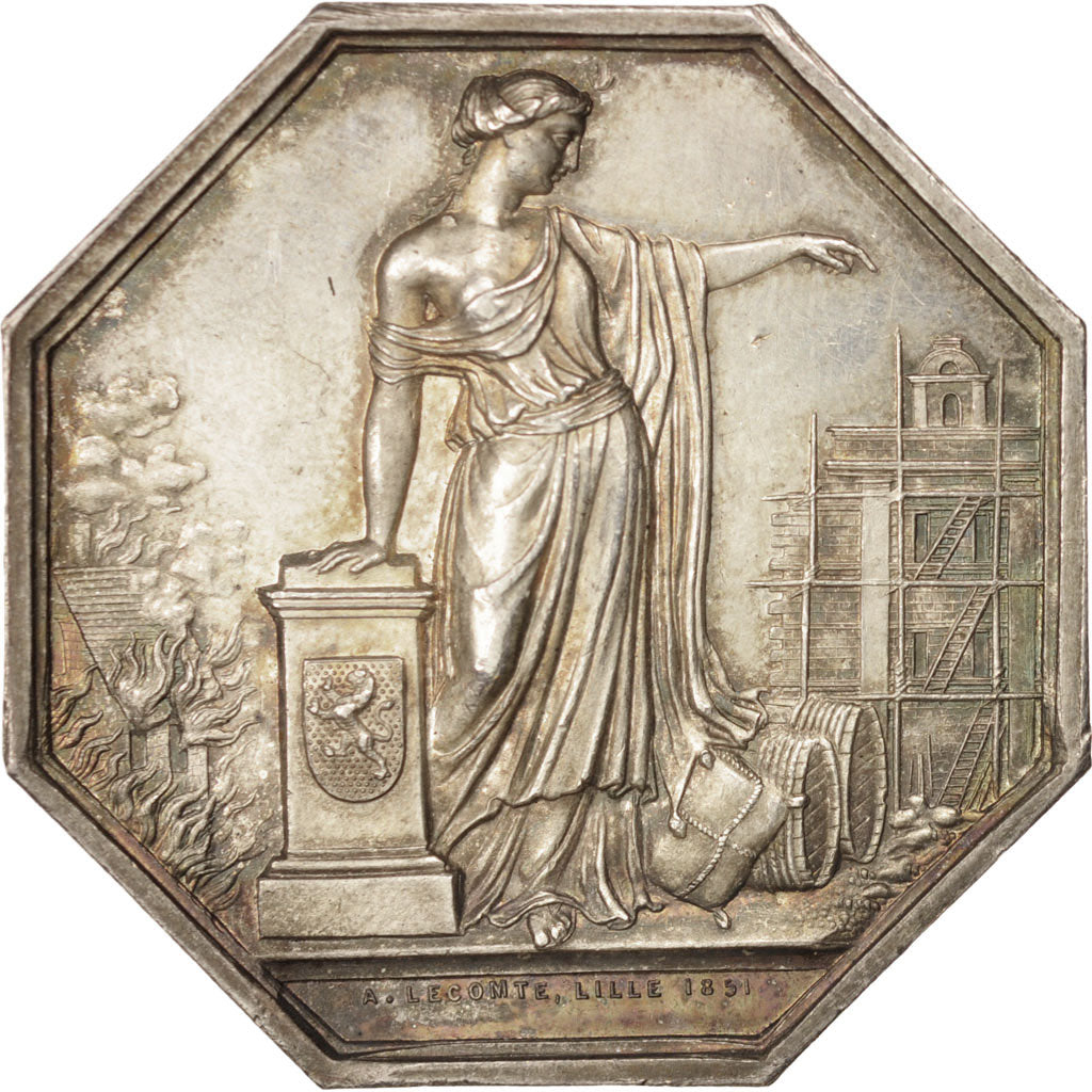 France, Token, Insurance, Ville de Lille, Le Nord, Assurance contre l'incendie