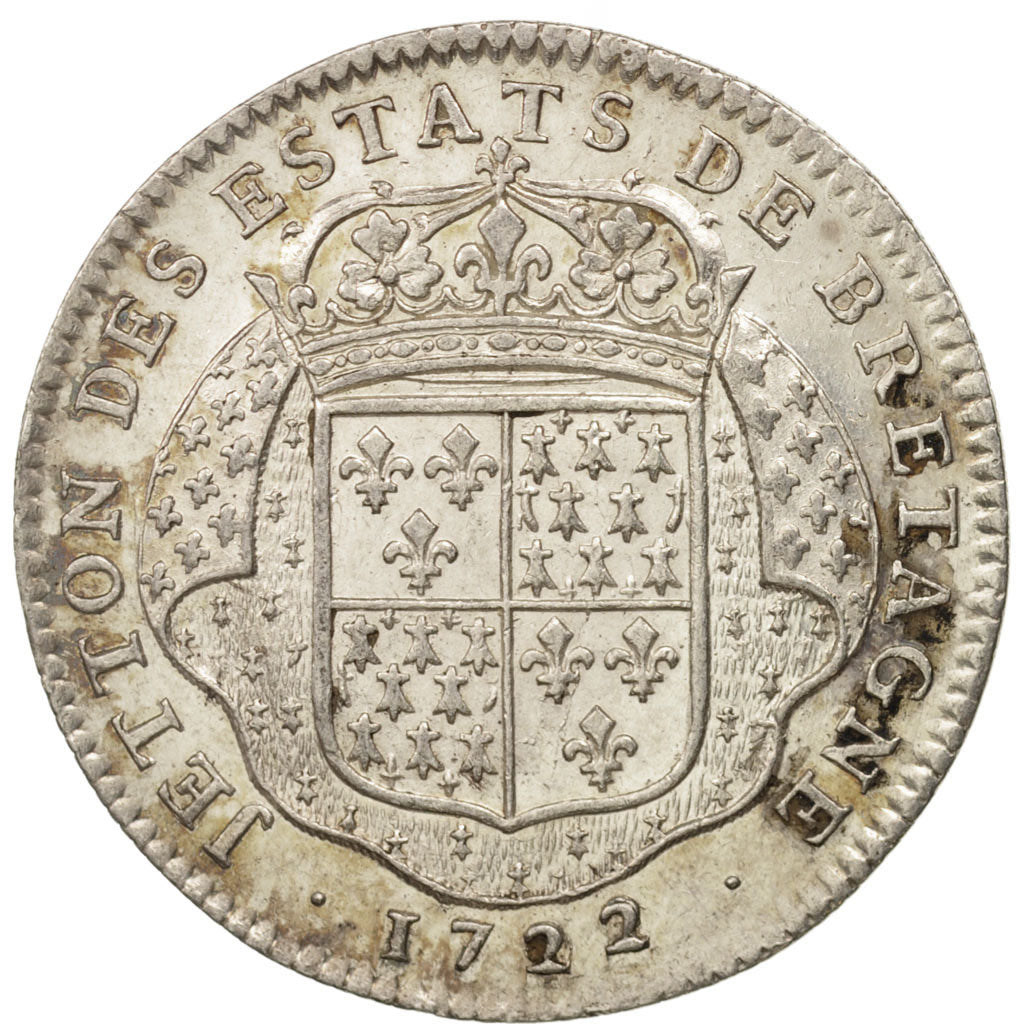 France, Token, Royal, États de Bretagne, Nantes, Louis XV, 1722, Röettiers