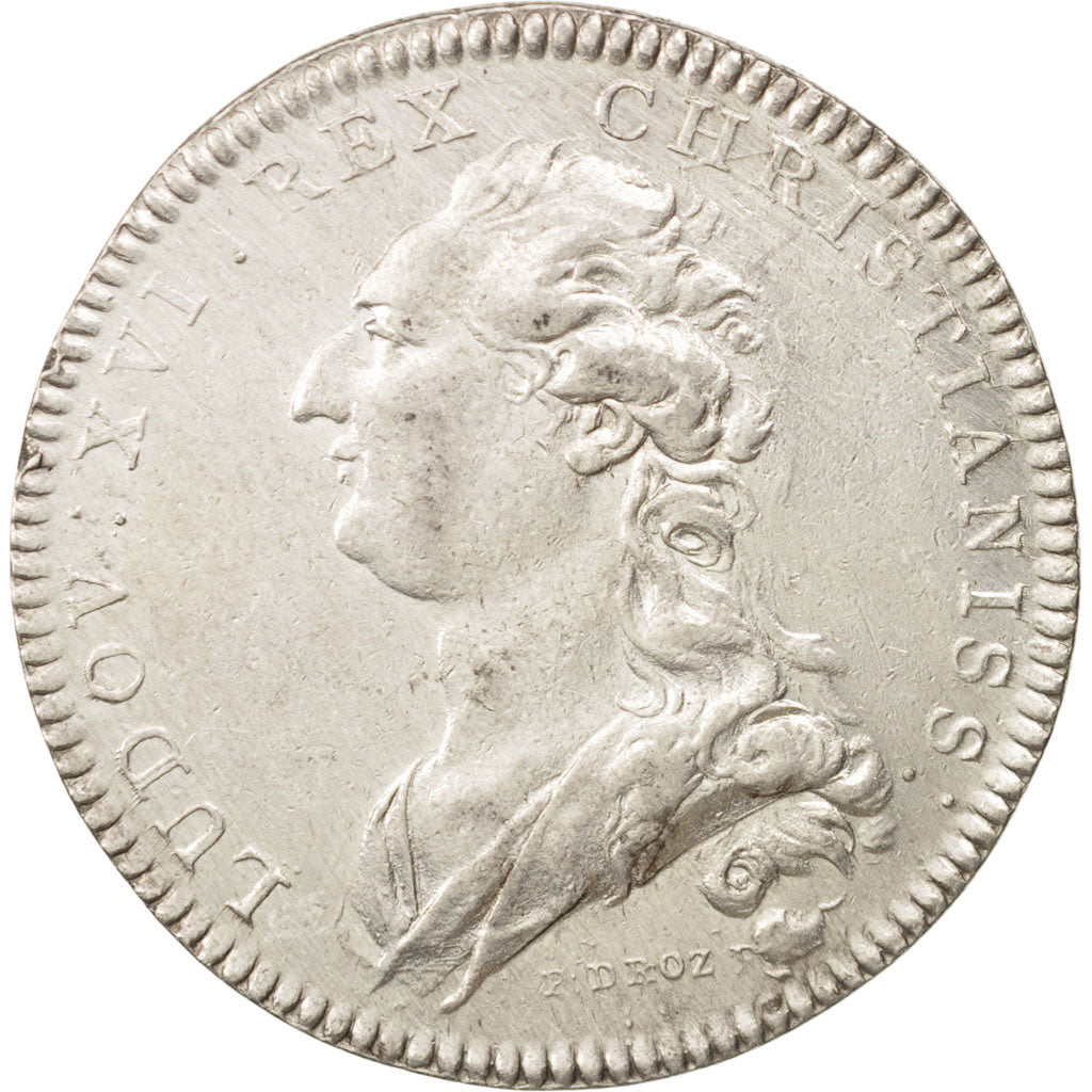 France, Token, The Boats, Académie de Marine, 1778, AU(50-53), Silver