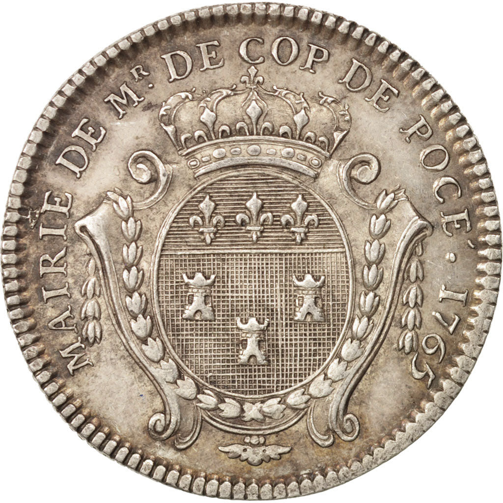 France, Token, Royal, Mr de Cop. De Pocé, Maire de Tours, Louis XV, 1765