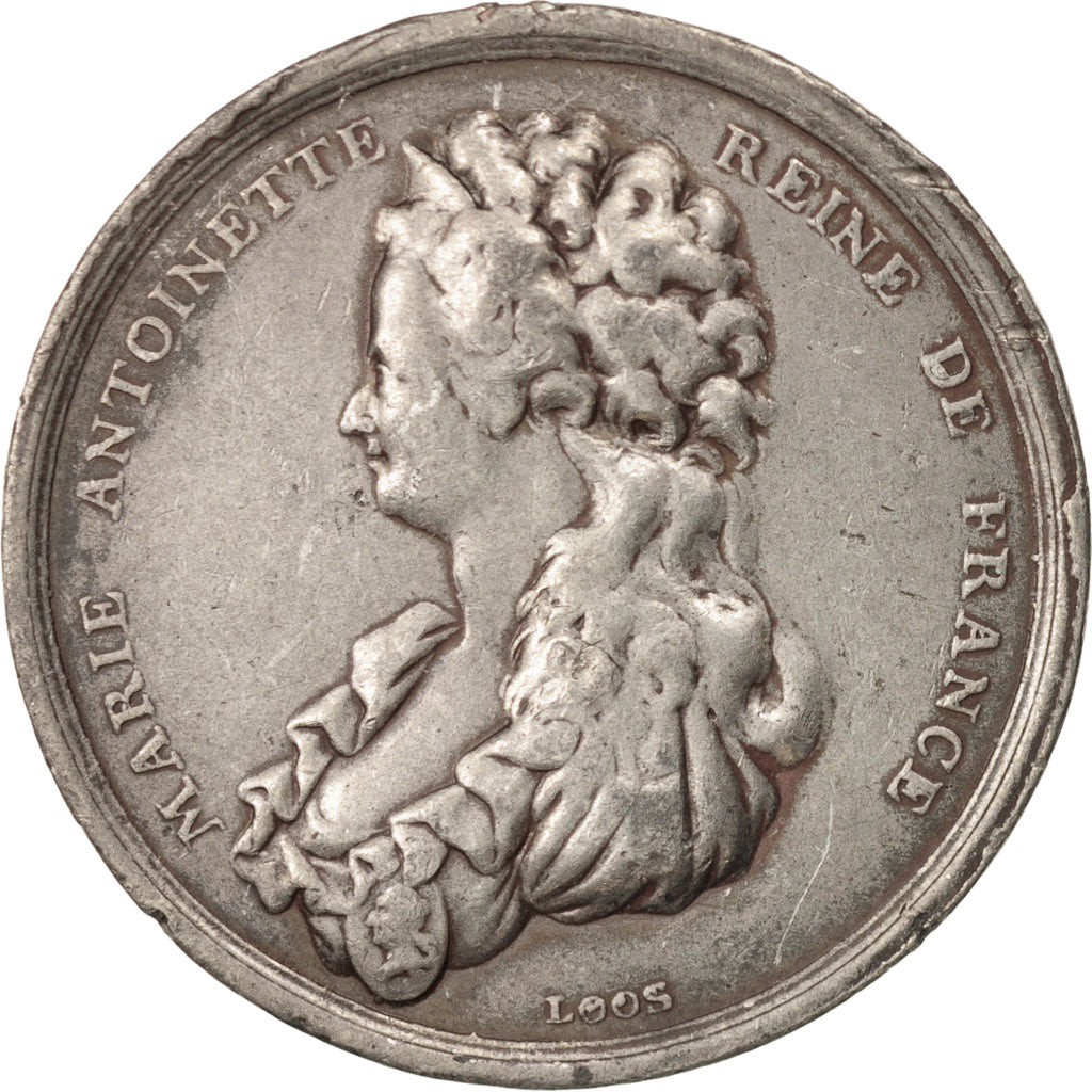 Francia, Token, Royal, Marie-Antoinette, Mort de la Reine par Loos, 1793, Loos