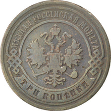 RUSSIA, 3 Kopeks, 1903, Saint-Petersburg, KM #11.2, VF(30-35), Copper, 28, 9.75