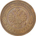 RUSSIA, 3 Kopeks, 1909, Saint-Petersburg, KM #11.2, EF(40-45), Copper, 28, 9.68