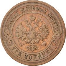 RUSSIA, 3 Kopeks, 1910, Saint-Petersburg, KM #11.2, VF(30-35), Copper, 28, 9.61