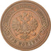 RUSSIA, 3 Kopeks, 1910, Saint-Petersburg, KM #11.2, VF(30-35), Copper, 28, 9.61