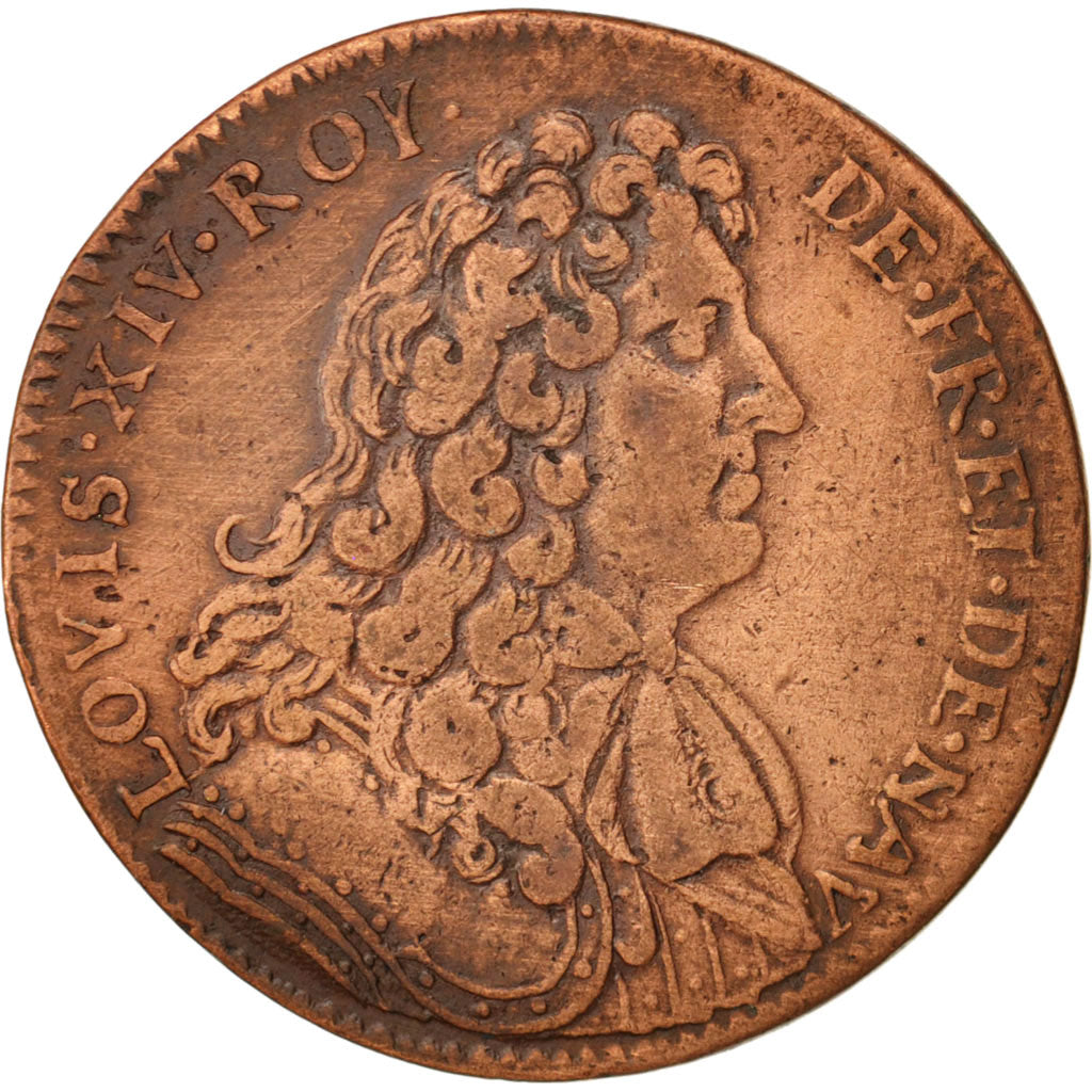 Francia, Token, Royal, Bâtiments du Roi, Louis XIV, MBC, Cobre, Feuardent:3016