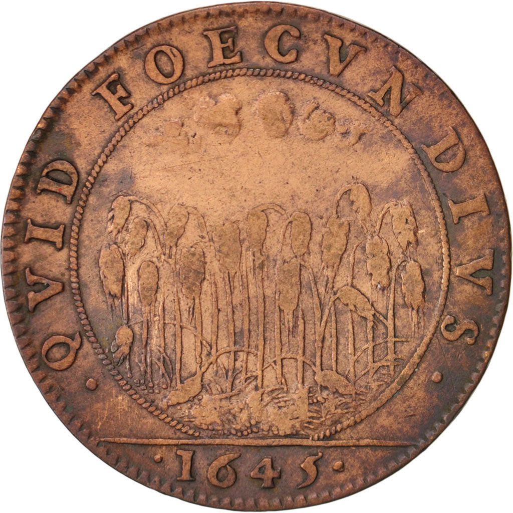 France, Token, Royal, Parties casuels, Louis XIV, 1645, AU(50-53), Copper