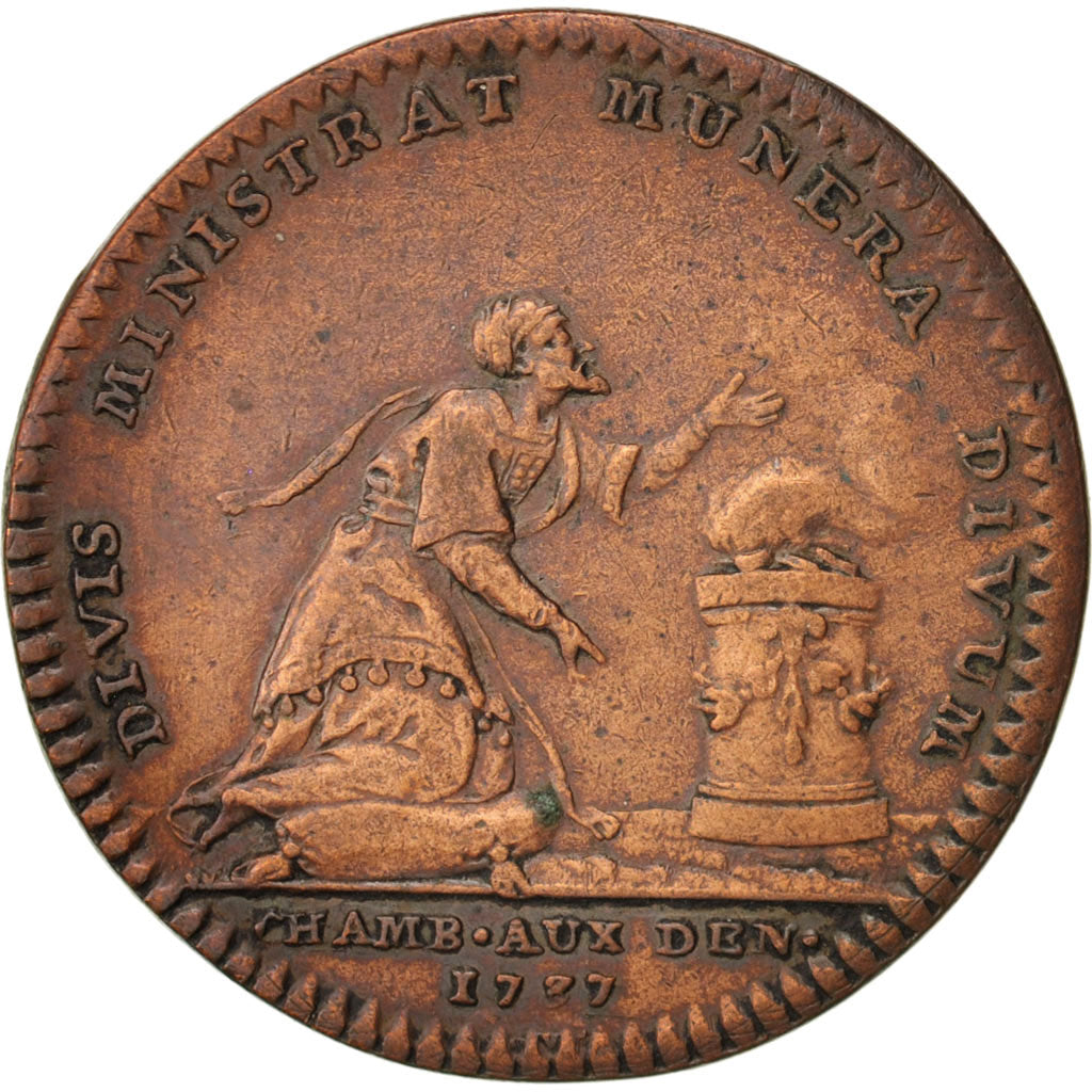 Frankreich, Token, Royal, Chambre aux Deniers, Louis XV, 1737, SS+, Copper, F...