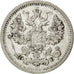 RUSSIA, 5 Kopeks, 1909, Saint-Petersburg, KM #19a.1, EF(40-45), Silver, 0.85