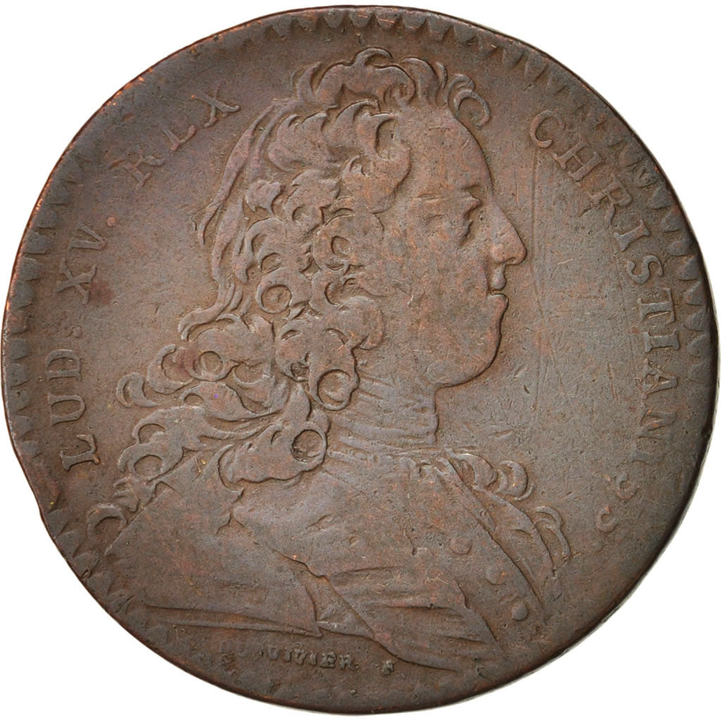 France, Token, Royal, Artillerie, Louis XV, 1730, VF(20-25), Copper