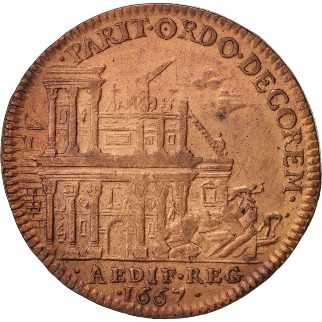 Francia, Token, Royal, Bâtiments du roi, Destruction de la colonnade du Louv...