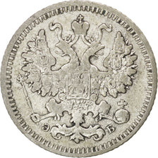 Russia, Nicholas II, 5 Kopeks, 1908, Saint-Petersburg, MB+, Argento, KM:19a.1
