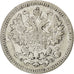 Russia, Nicholas II, 5 Kopeks, 1908, Saint-Petersburg, MB+, Argento, KM:19a.1