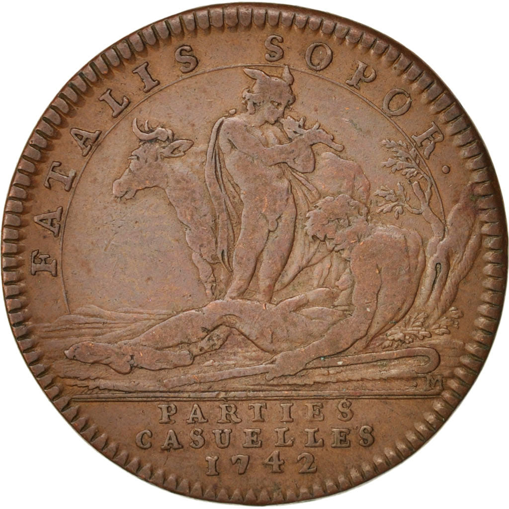France, Token, Royal, Parties Casuelles, Louis XV, 1742, VF(30-35), Copper