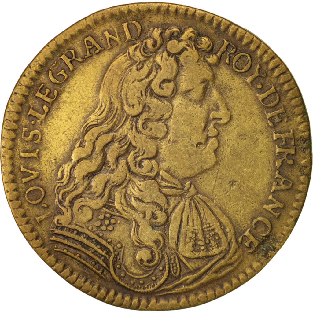 France, Token, Royal, Louis XIV, EF(40-45), Brass