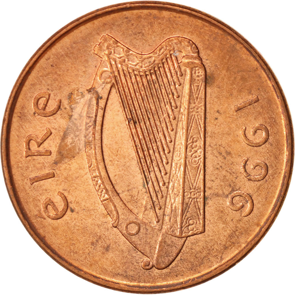IRELAND REPUBLIC, 2 Pence, 1996, AU(50-53), Copper Plated Steel