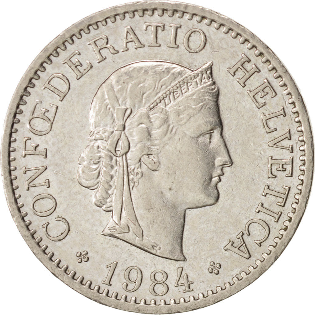 Coin, Switzerland, 10 Rappen, 1984, Bern, AU(55-58), Copper-nickel, KM:27