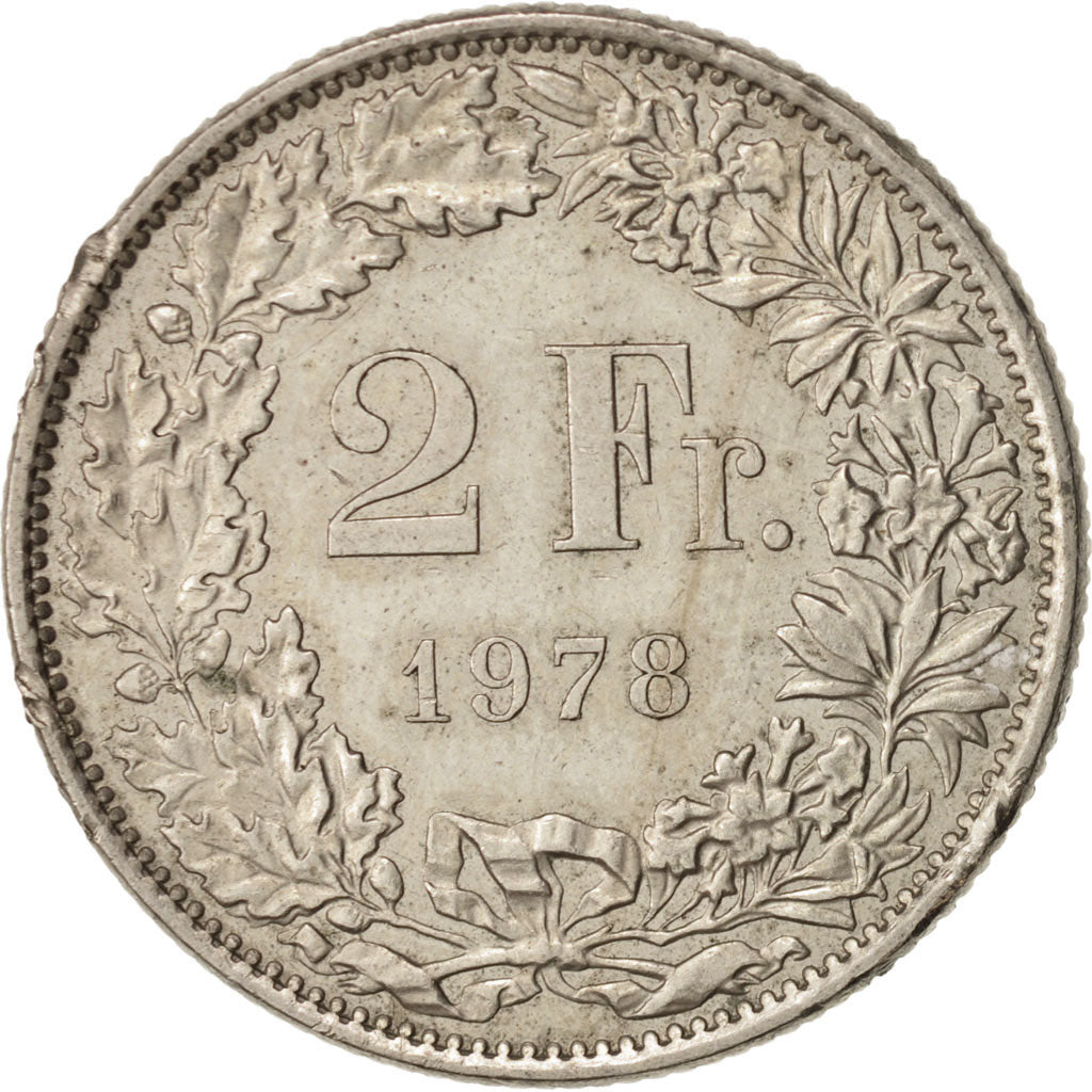 Moneda, Suiza, 2 Francs, 1978, Bern, MBC+, Cobre - níquel, KM:21a.1