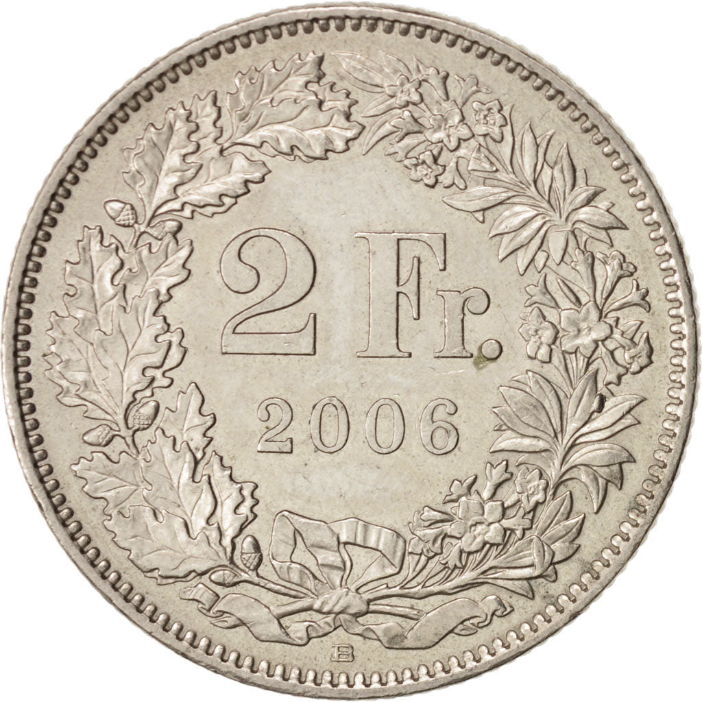 Switzerland, 2 Francs, 2006, Bern, AU(55-58), Copper-nickel, KM:21a.3