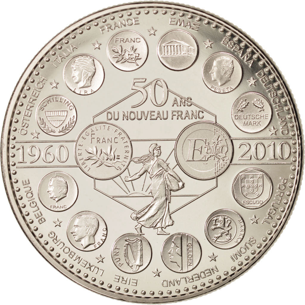 France, Medal, L'Europe des XXVII, 50 ans du nouveau Franc, Politics, Society