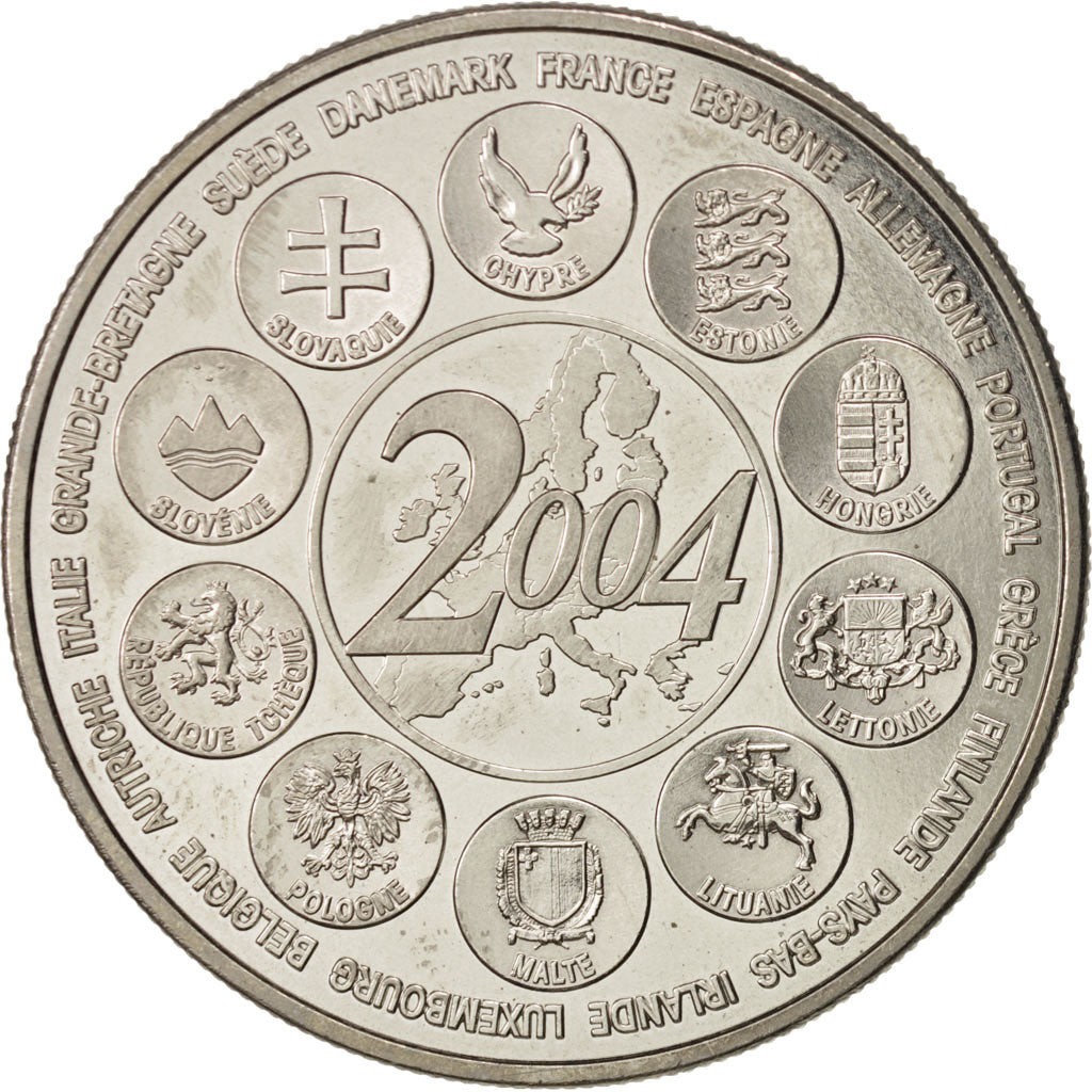 France, Medal, L'Europe des XXV, Politics, Society, War, 2004, MS(65-70), Nickel
